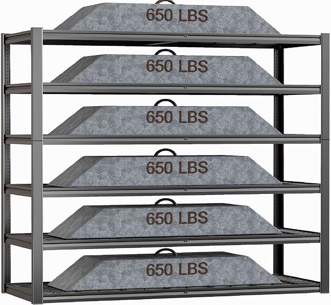 60" Wide Heavy Duty Garage Shelving Adjustable 6 Tier Garage Storage Shelves - Image 3