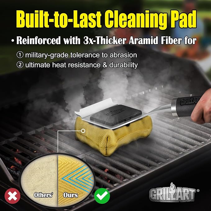 GRILLART Grill Brush Bristle Free Safe Steam Cleaning Tool, Replaceable Head - Image 6
