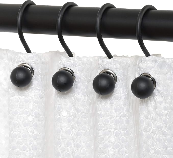 Zenna Home NeverRust Rustproof Aluminum Shower Curtain Hooks, Durable - Image 2