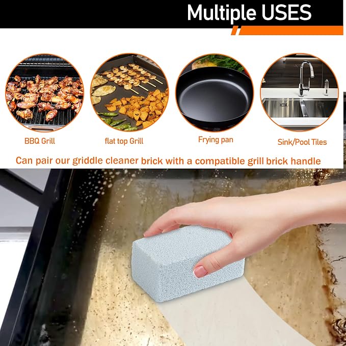 Heavy Duty Grill Cleaner, Grill Cleaning Bricks, Pumice Griddle Cleaning Stone - Image 3
