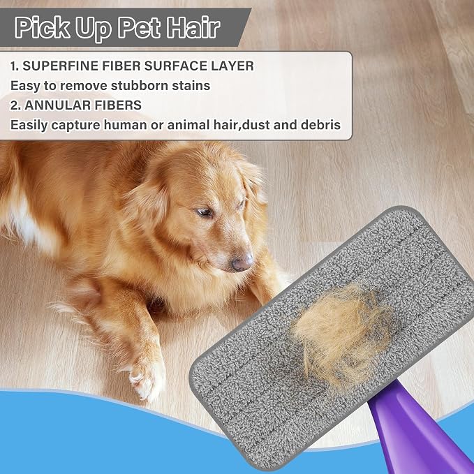 Reusable Mop Pads for Swiffer WetJet, Wet Pads Refills for 12'' Spray Mop - Image 5