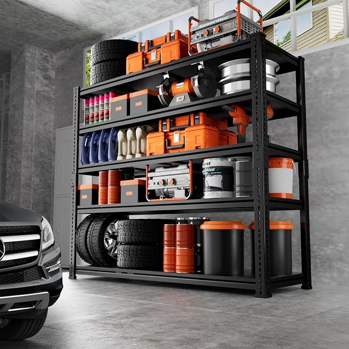 Storage Shelves Heavy Duty, 5-tier Adjustable Metal Industrial Utility Shelf - Image 2