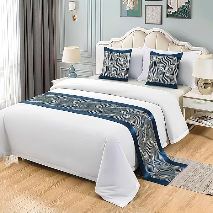 Bed Runner for Guest Room，Luxury Bed Runner，Wedding Bed Runner，Embroidered Bed Runner，Breathable Washable，Hotel Decor，Bed Decorations ，for Home Hotel Decorations(G,50 * 210cm)