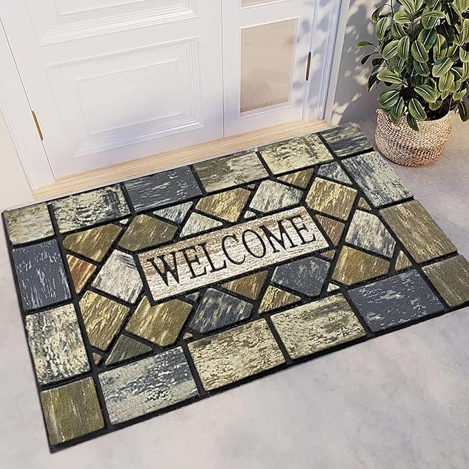 CHICHIC 18 x 30 Inch Square Welcome Door Mat Front Doormat Outdoors - Image 7