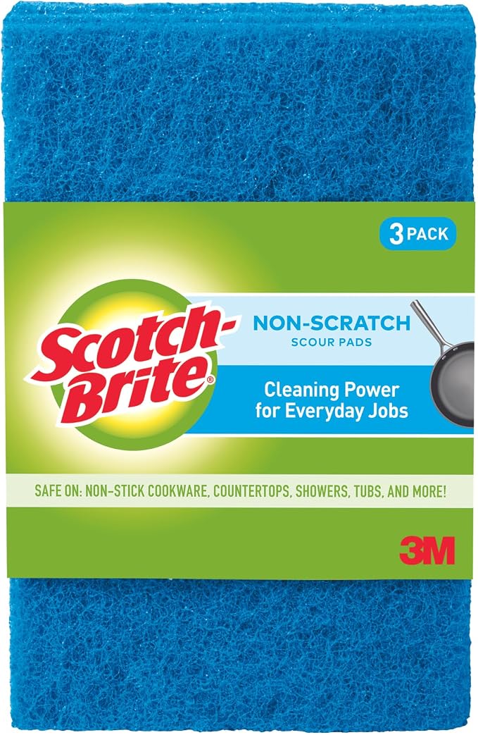 Scotch-Brite Zero Scratch Scour Pads, 6 in. x 3.8 in. / 3-Pack by 3MIndustrial