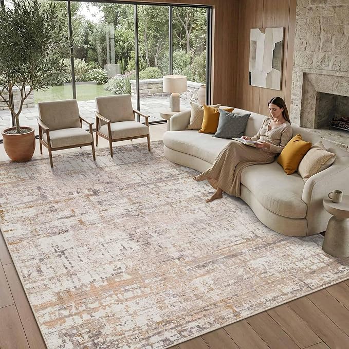 8x10 Modern Abstract Area Rugs, Large Soft Rugs by Rugxara