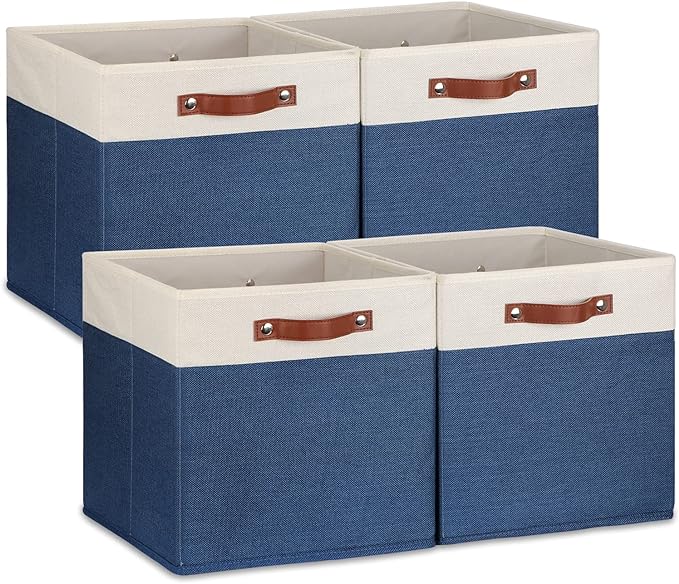 Temary Fabric Storage Bins for Cube Organizer 4 Pack Cube Storage Bins 13 by TEMARY