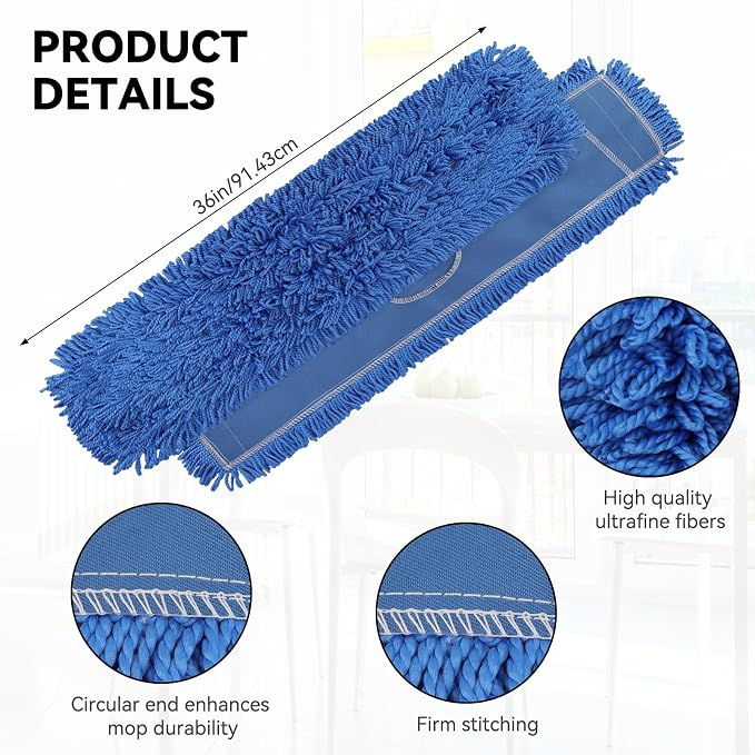 Commercial 36 Inch Dust Mop Head: Replacement Heavy-Duty Sweeper and Janitorial - Image 7