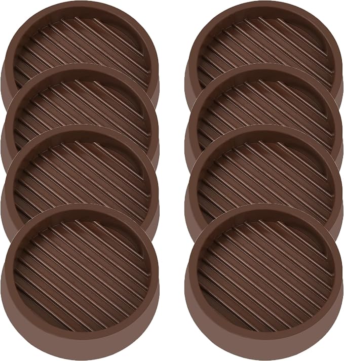 4X4 Round Rubber Caster Cups, Non Slip Furniture Pads, Anti-Slip Gripper by VOCOMO
