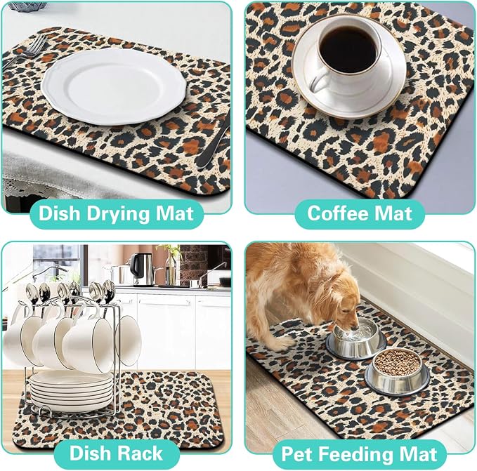 Dish Drying Mat for Kitchen Counter Matt, Super Absorbent Non-slip Rubber Backed - Image 6