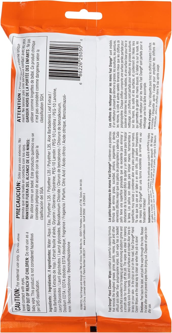 Fast Orange 25050 Hand Cleaner Wipes, Mechanic Wipes - Image 2