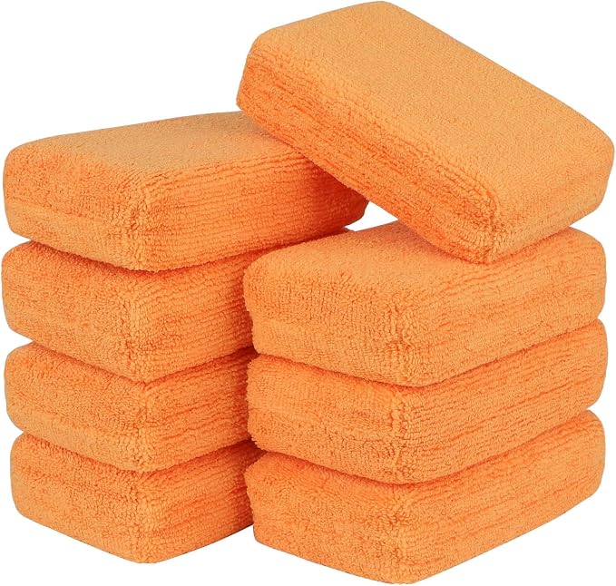 AIDEA Microfiber Applicator Pad-8Pack, Car Wash Sponge, Premium Microfiber by AIDEAHOME