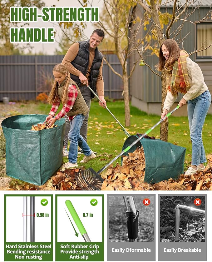 Joyhalo 65 Inch Rake for Leaves - Image 3