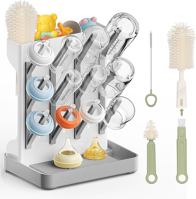 Baby Bottle Drying Rack: Vertical Space Saving Countertop Drying Rack by WelcometoViddett_Direct