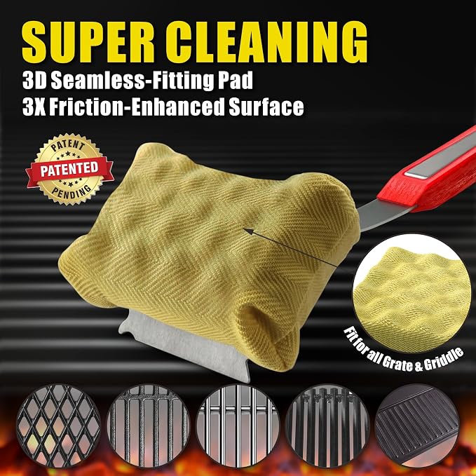 GRILLART Grill Brush Bristle Free. SteamWizards BBQ Replaceable Cleaning Head - Image 3