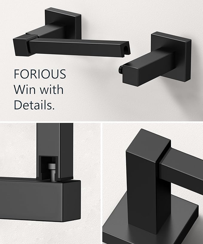 FORIOUS Toilet Paper Holder Wall Mount, Stainless Steel Rustproof Double Post - Image 5