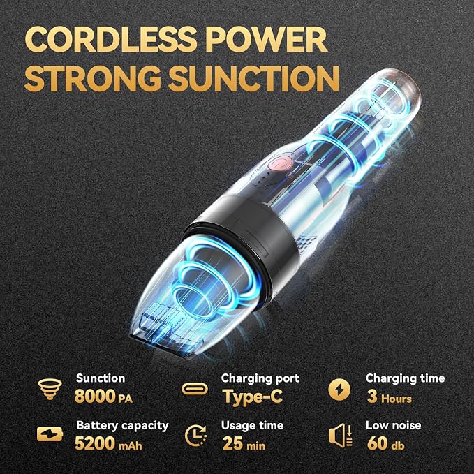 Handleld Vacuum Cordless -Car Vacuum Portable Rechargeble -Hand Held Small - Image 3