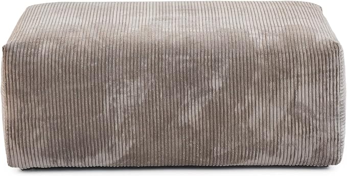 JACH 39.37" Oversized Ottoman Seater for Living Room, Deep Seat Extra Sofa Seater, Minimalist Chaise Ottoman, Modern Corduroy Ottomans for Living Room, Apartment, Light Brown ﻿
