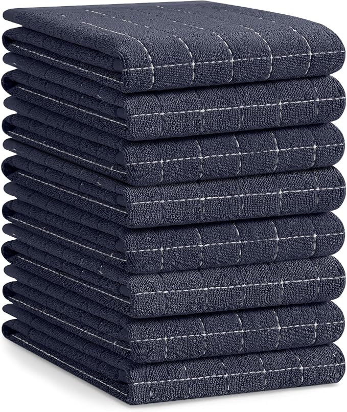 Homaxy 100% Cotton Terry Kitchen Towels, Checkered Designed, Soft and Super by Homaxy
