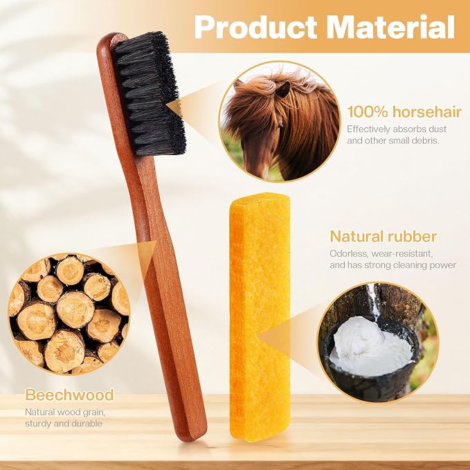 2 Pcs Suede Shoe Brush Nubuck Leather Cleaner Shoes Shine Dauber Crepe - Image 2