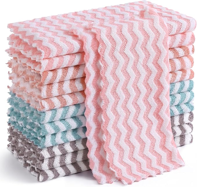 Homaxy 12 Pack Kitchen Dish Cloths, Ultra Soft and Absorbent Dish Towels by Homaxy