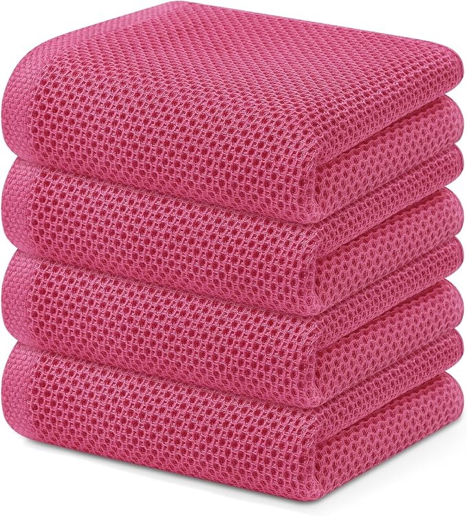 Kitinjoy 100% Cotton Waffle Weave Kitchen Hand Towels by Kitinjoy