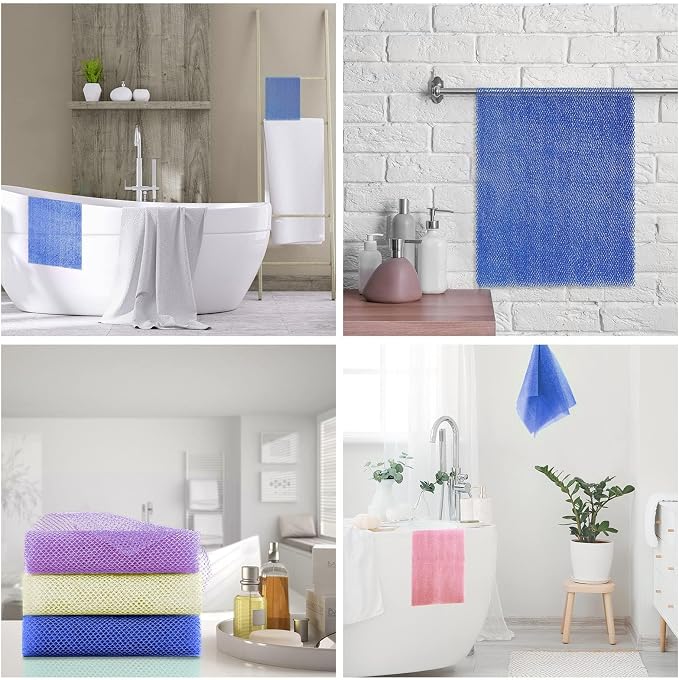 UJFQBH 3 Pieces African Bath Sponge African Net Long Net Bath Sponge - Image 7