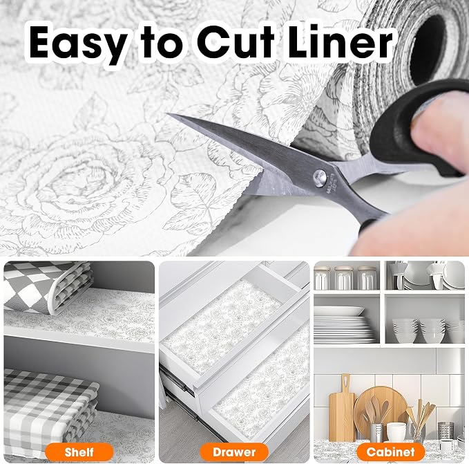 Drawer and Shelf Liner for Kitchen Cabinets Non-Adhesive Cabinet Liners for - Image 4