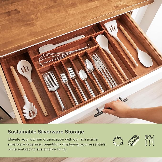 KitchenEdge Premium Silverware, Flatware and Utensil Organizer - Image 5