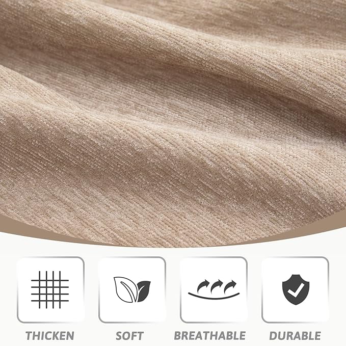 MEETSKY Couch Cover Sofa Covers for Sectional Sofa Universal Fit for Couch 2 Seat, Thick Washable Sofa Slipcover Large, 71"x 102", Khaki