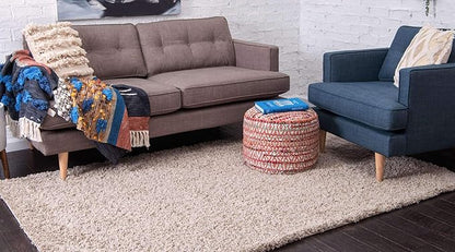 Unique Loom Solid Shag Collection Area Rug (7' 10" x 10' Rectangle, Taupe)