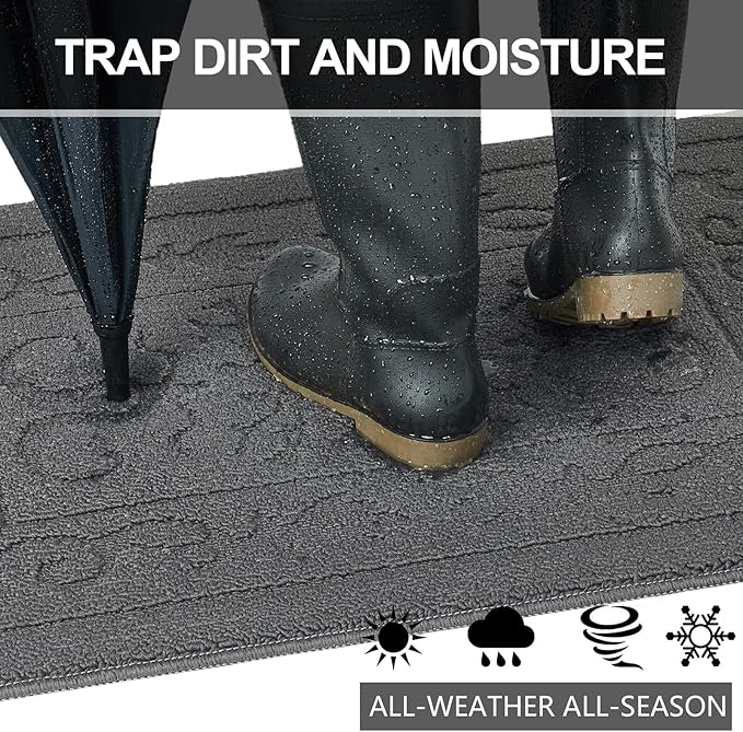 FONEYI Indoor Door Mat 20" x 32", Dirt Trapper Door Mats Non-Slip Entryway Rugs - Image 4