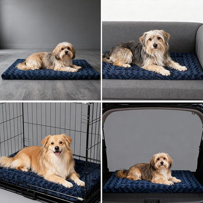 Dog Bed Mat - Dog Crate Pad - Reversible Dog Mat for Pet Comfort - Soft Bed Pads with Dual-Sided Design for All Seasons - Durable, Machine Washable Mat for Crates, Travel, and Home