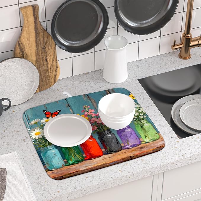 Spring Summer Floral Dish Drying Mat - Image 6