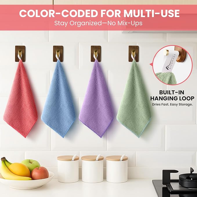 Microfiber Cleaning Cloth, 150 Pack Assorted Color Cleaning Rags - Image 3