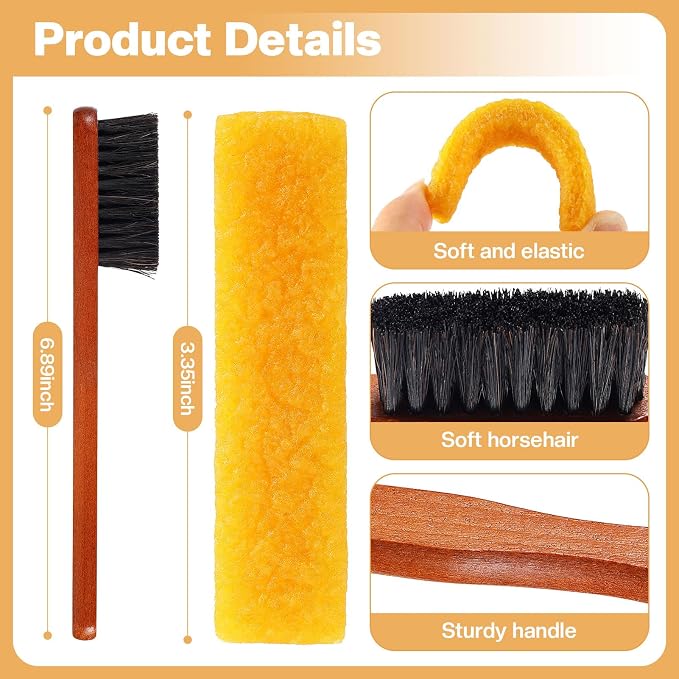 2 Pcs Suede Shoe Brush Nubuck Leather Cleaner Shoes Shine Dauber Crepe - Image 3