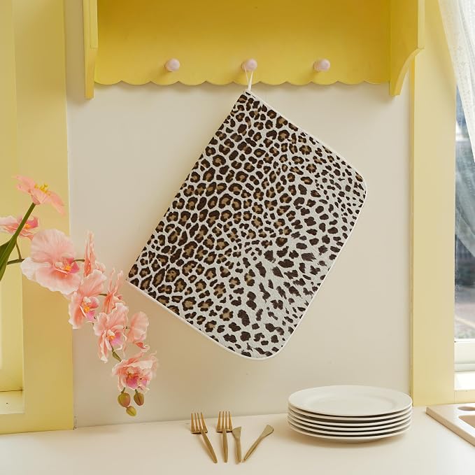 Brown Leopard Print Drying Mat 18x24 Inches - Image 5
