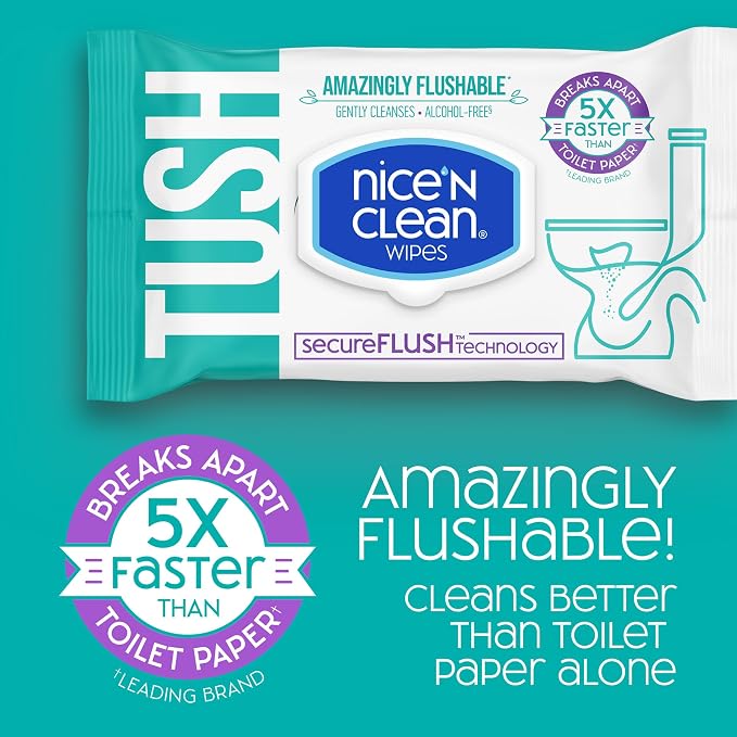 Nice 'N Clean SecureFLUSH Flushable Wet Wipes | Moist Toilet Tissue - Image 2
