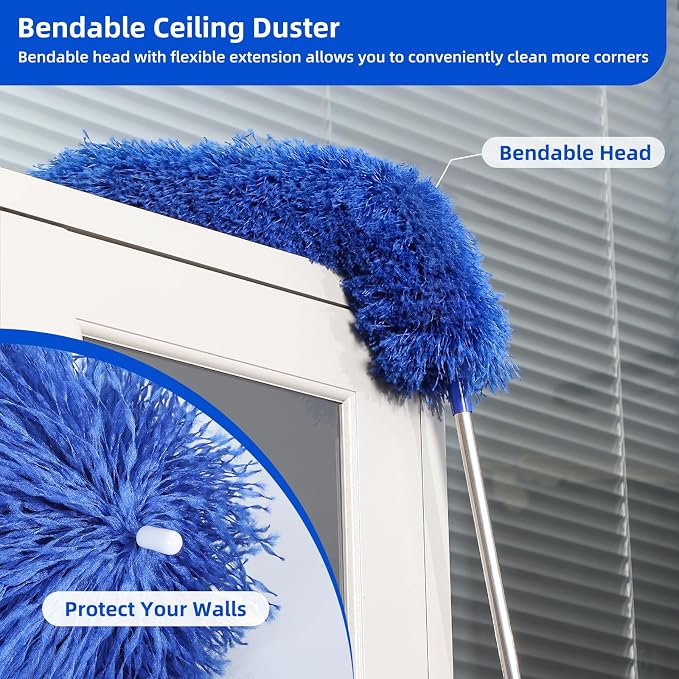 Microfiber Duster for High Ceiling Fan Blades, Cobweb - Image 5