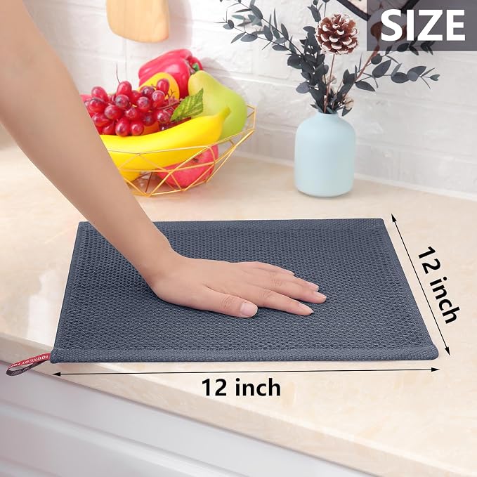 Homaxy 100% Cotton Waffle Weave Kitchen Dish Cloths, Quick Drying Dish Rags - Image 5