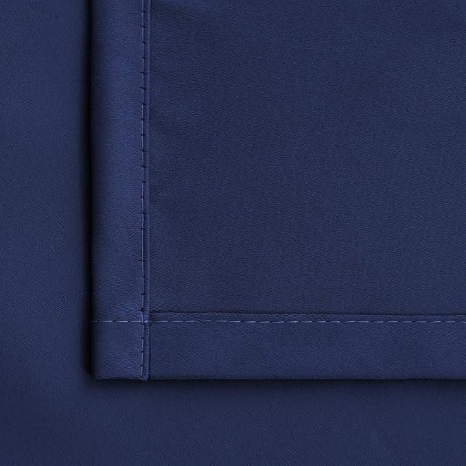 BGment Navy Blue Black Out Curtains 54 Inch Long for Bedroom Windows - Rod Pocket Room Darkening Drapes Thermal Insulated Short Blinds for Kitchen Kids Door Privacy, 42 x 54 Inch, Navy Blue, 2 Panels