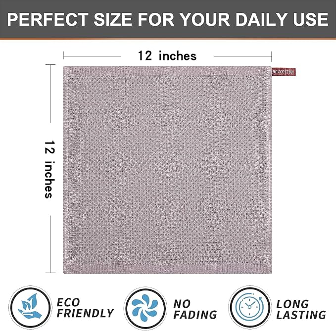 Kitinjoy 100% Cotton Kitchen Dish Cloths, 6 Pack Waffle Weave Ultra Soft - Image 5