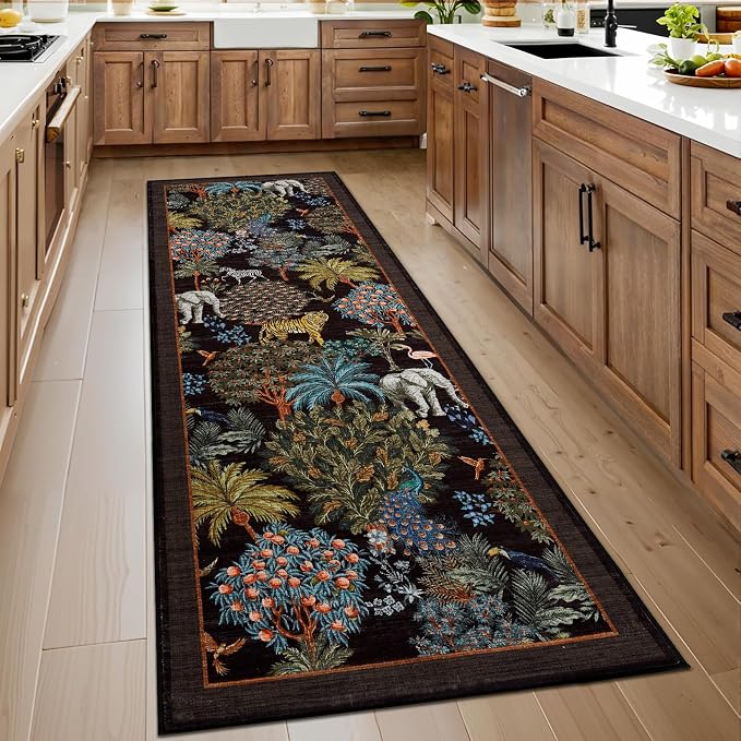 GarveeHome Jungle Rug 2.5x8 Kitchen Runner Rug Non Slip Washable Runners by GarveeHome