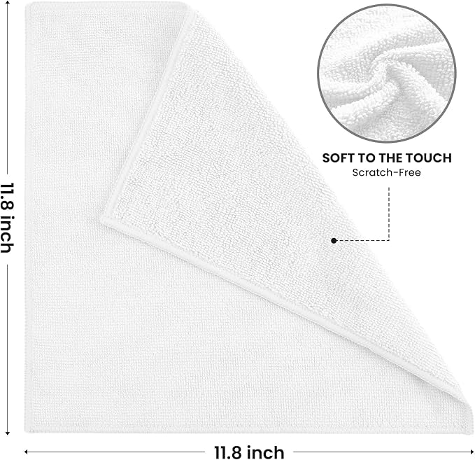 Microfiber Cleaning Cloth, 12 Pack Lint-Free and Highly Absorbent Rags - Image 2