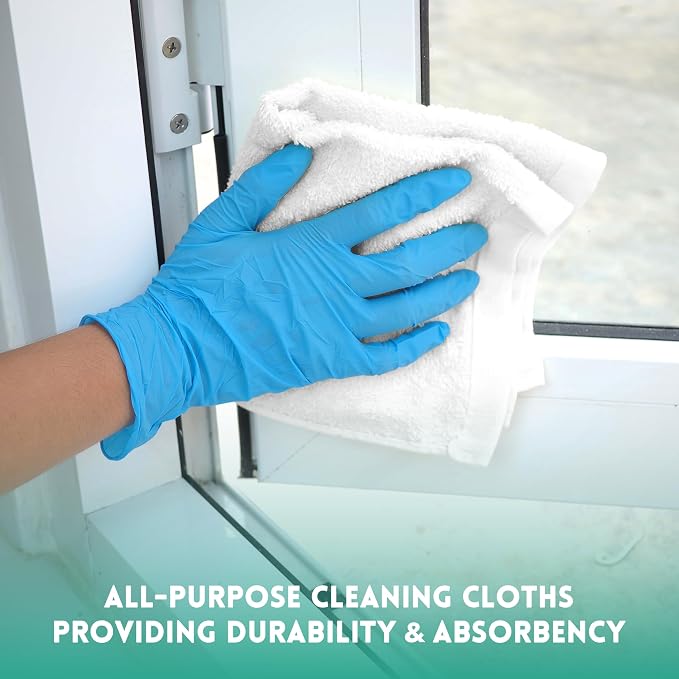 ZUPERIA 100% Cotton Terry Towels Cleaning Cloths, Highly Absorbent, Reusable - Image 4