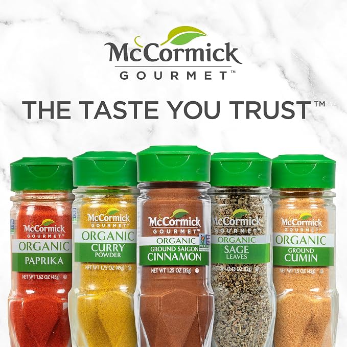 McCormick Gourmet Three Tier Wood 24 Piece Organic Spice Rack Organizer - Image 19