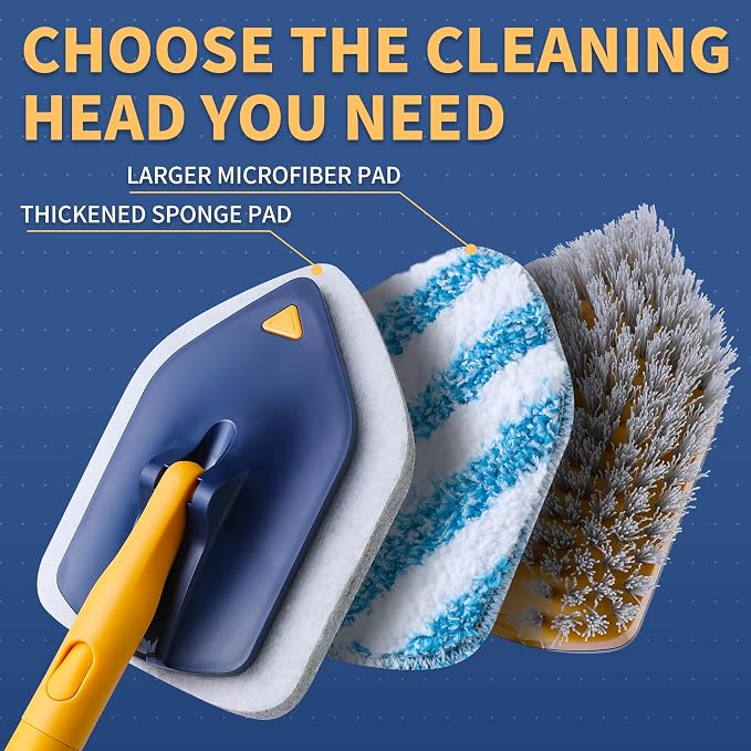 BOOMJOY Tub Scrubber with Long Handle, No Scratch Shower Cleaning Brush - Image 3