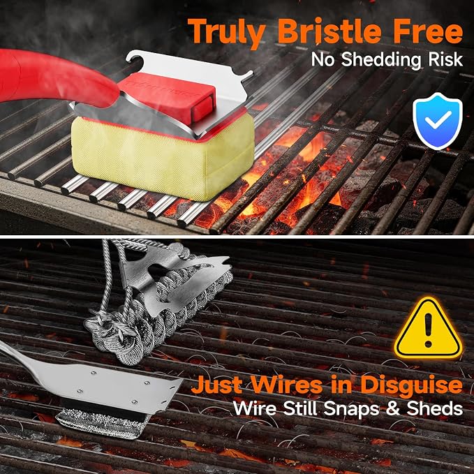 Bristle Free Grill Brush with Scraper - Image 2