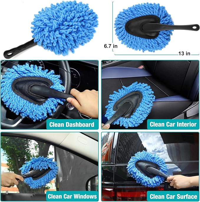 Luscinum Car Interior Duster Detailing Cleaning Gel Brushes Kit, Soft Dust - Image 2