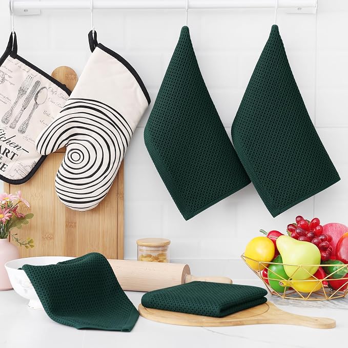 Homaxy 100% Cotton Waffle Weave Kitchen Dish Cloths, Ultra Soft Absorbent Quick - Image 6